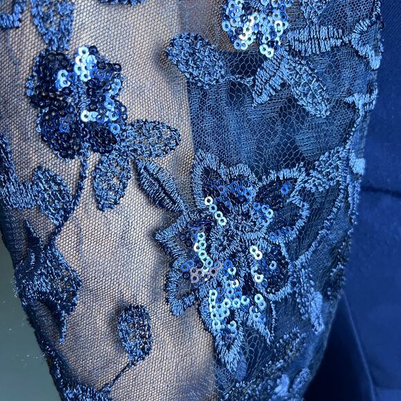 Alex Evenings Sequined Maxi Gown 8 Faux Wrap Formal Cocktail New Years Prom Ball - Picture 4 of 7